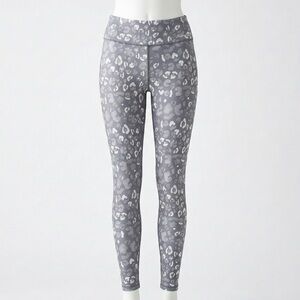 Eddie Bauer Girls Leggings Large Gray Leopard Print Activewear Yoga Tights L